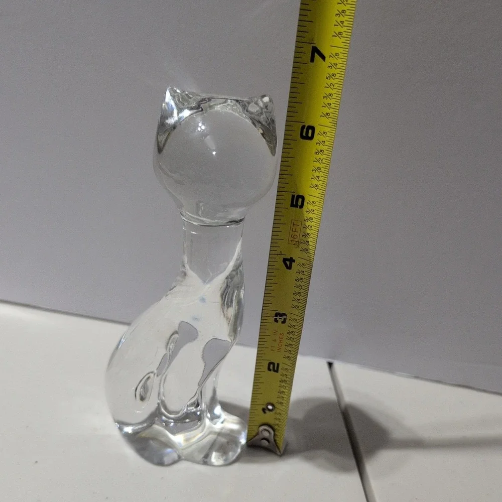 Vintage Crystal Cat Figurine-Mikasa-Czech Republic-Classic Friends  Paperweight